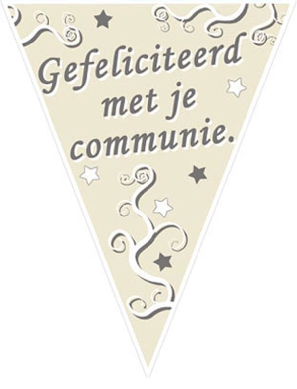 Vlaggenlijn "Gefeliciteerd met je Communie" - 5m/10vlaggen