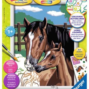 Schilderen op nummer – Merrie met haar veulen