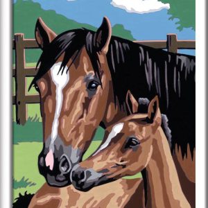 Schilderen op nummer – Merrie met haar veulen