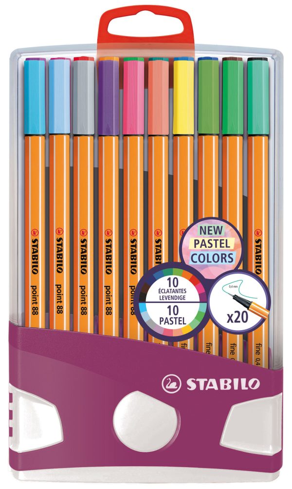 Fineliner - STABILO point 88 - PastelParade met 20 fineliners - 10 pastel k