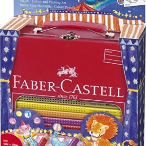 Kleurpotloden Faber Castell Jumbo Grip in metalen koffertje – 24stuks