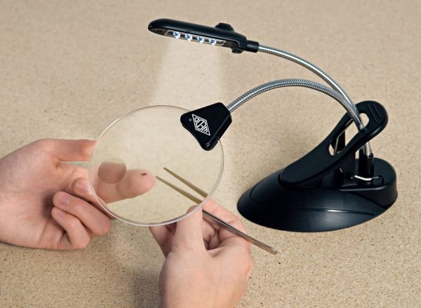 WEDO Bureau vergrootglas met LED-licht - zwart - Afbeelding 3