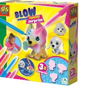 SES Creative – Blow airbrush pens – Puppy’s surprise (3stuks)