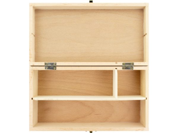 Tekendoos 3-vaks (25x14x6,5cm) - gelakt hout - Afbeelding 2