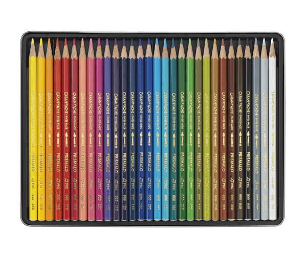 Caran d'Ache Kleurpotlood "Prismalo" Aquarel - 30stuks in metalen doos - Afbeelding 2