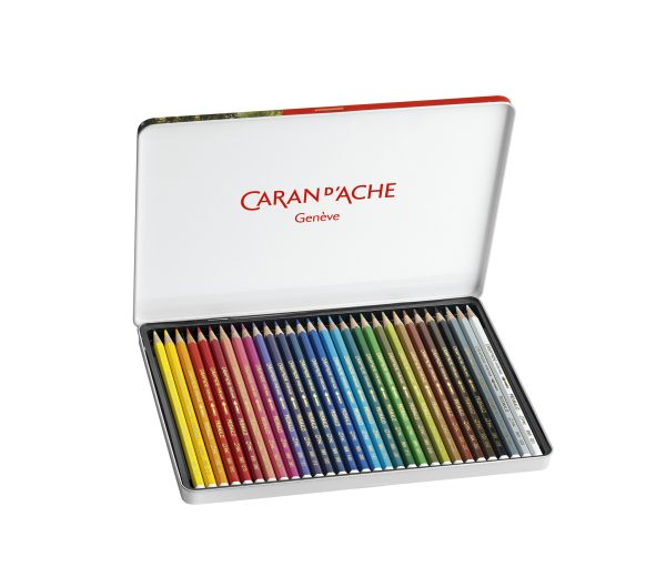 Caran d'Ache Kleurpotlood "Prismalo" Aquarel - 30stuks in metalen doos - Afbeelding 3