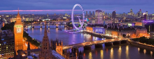 Puzzel (1000stuks) Panorama - Londen bij nacht - Afbeelding 2