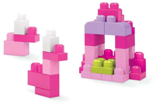 Mega Bloks First Builders - Grote bouwtas 60-delig (roze) - Afbeelding 6