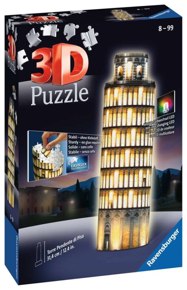 3D Puzzel (216stuks) - Toren van Pisa - Night Edition