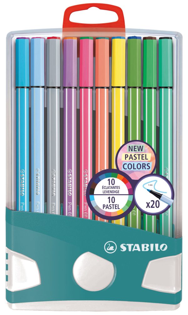 Stabilo Pen 68 PastelParade - Box 20stuks (10x pastel + 10x heldere kleuren