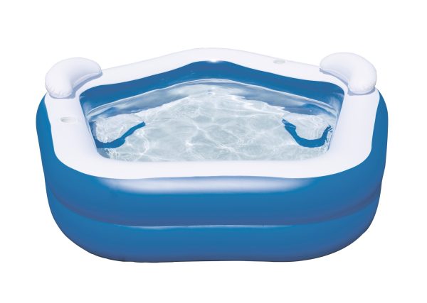 Familielounge (213x206x69cm) FAMILY FUN - blauw/wit