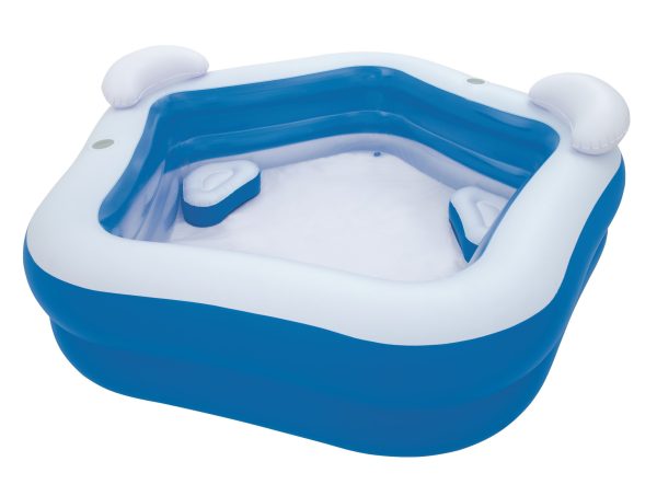 Familielounge (213x206x69cm) FAMILY FUN - blauw/wit - Afbeelding 4