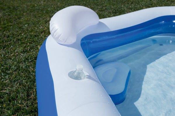 Familielounge (213x206x69cm) FAMILY FUN - blauw/wit - Afbeelding 8