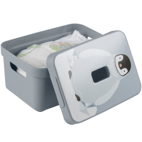Sigma Home Deksel voor Box 5L - decor Pinguïn/blauw - Afbeelding 3