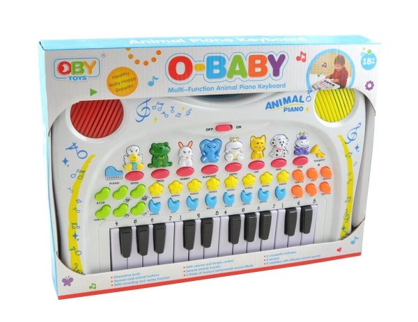 Dieren piano - wit (excl.batterijen)