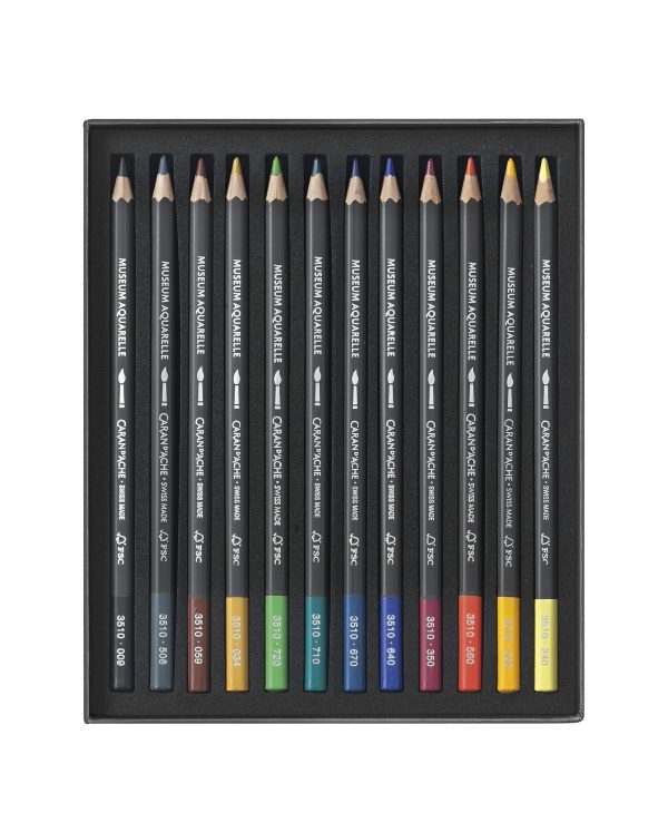 Caran d'Ache Kleurpotloden Artist Museum Aquarel - 12stuks in karton etui - Afbeelding 2