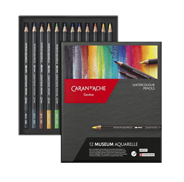 Caran d'Ache Kleurpotloden Artist Museum Aquarel - 12stuks in karton etui - Afbeelding 3