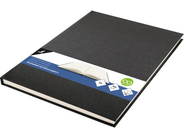 Dummyboek (linnen cover) A4 blanco 140gr/80vel - zwart