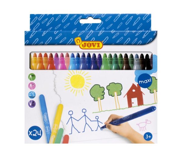 JOVI Viltstiften Maxi (uitwasbaar) - Etui (karton) 24stuks