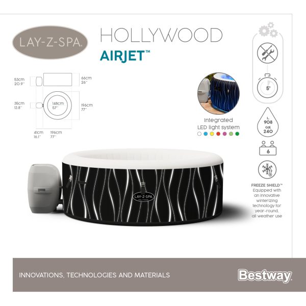 Lay-Z Spa Hollywood Airjet 196x66cm - Afbeelding 6