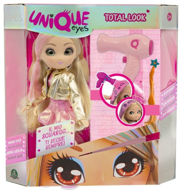 Unique Eyes pop (25 cm) - Wow haar - 1 exemplaar - Afbeelding 2