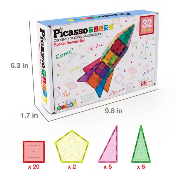 Picasso Tiles - Rocket Booster Set (32-delig) - Afbeelding 3