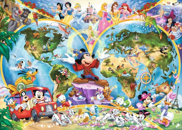 Puzzel (1000stuks) - Disney - Disney's wereldkaart - Afbeelding 2