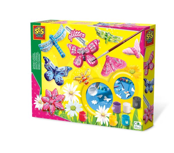 SES Creative Gieten en schilderen - Vlinders en glitter