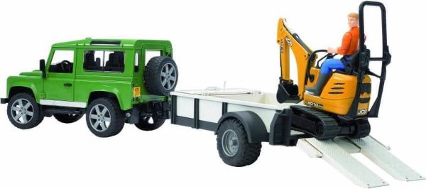 Land Rover Defender met aanhanger + JCB Mini-graafmachine - Afbeelding 4