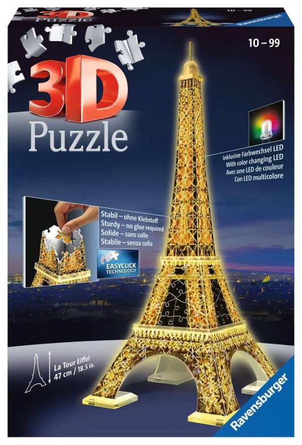 Ravensburger 3D Puzzel Eiffeltoren Night Edition 216 stukjes - Afbeelding 2
