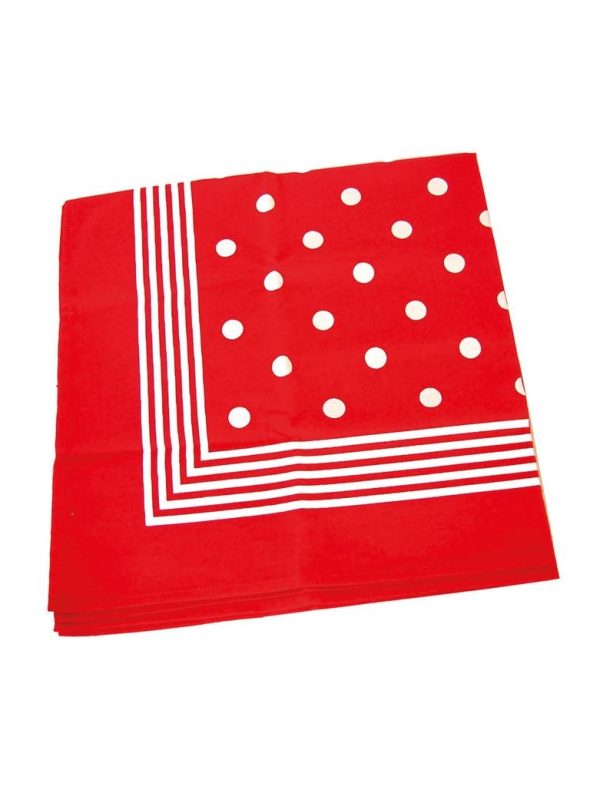 Zakdoek rood met witte stippen