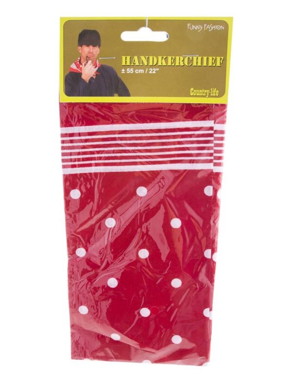 Zakdoek rood met witte stippen - Afbeelding 2