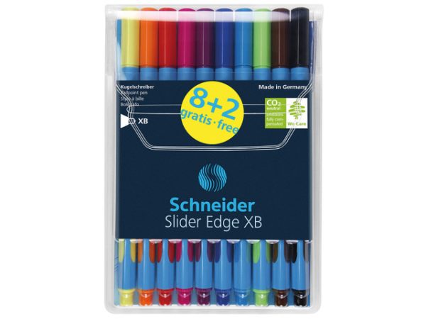 Balpen Schneider Slider Edge XB Etui 8stuks + 2 GRATIS
