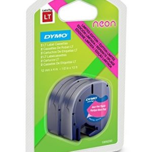 Dymo Tape “LetraTag” 12mm x 4m – neon rose/groen (2stuks)