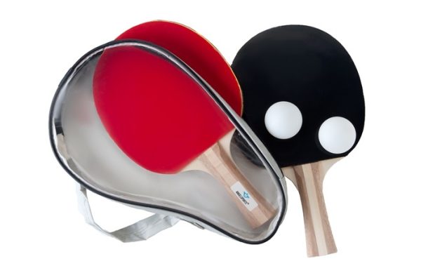 Tafeltennis set met 2 bats 3-ster en 2 ballen Ø 40mm in tas met rits - Afbeelding 2