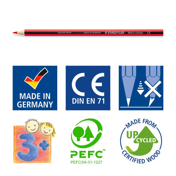 Kleurpotloden Noris WOPEX zeskantig - 12stuks (10+2 gratis) in karton etui - Afbeelding 4