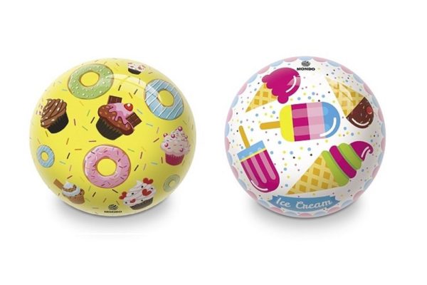 Bal (PVC) Ø 23cm - snoep design (donut/ice cream) - 1 exemplaar
