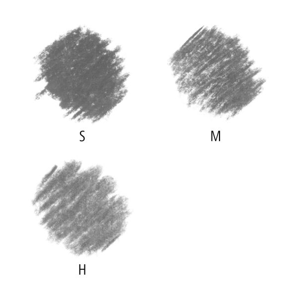 Houtskoolpotlood Mars Lumograph - 3stuks (S+M+H) + 1 papierwisser nr. 4 - Afbeelding 3