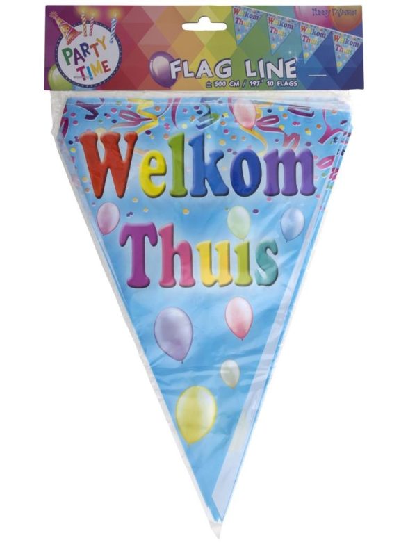 Vlaggenlijn "Welkom Thuis" - 5m/10vlaggen - Afbeelding 2