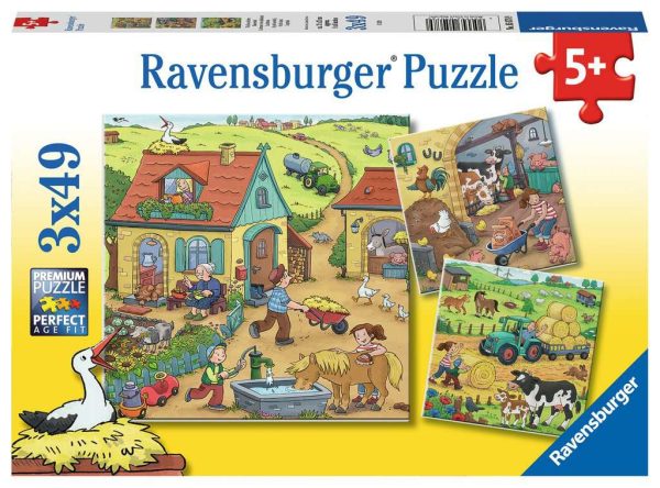 Puzzel (3x49stuks) - Op de boerderij