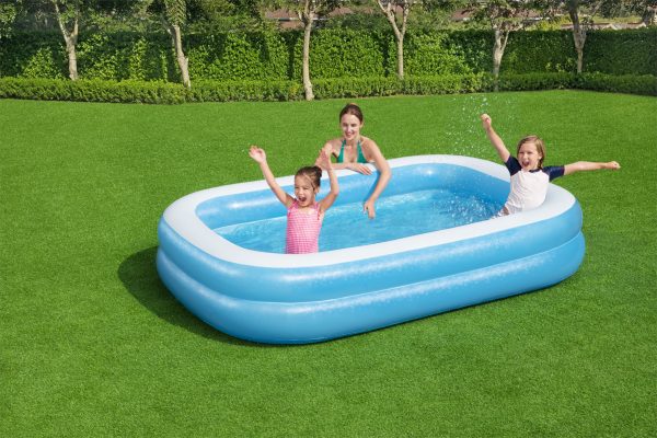 Familiezwembad (262x175x51cm) - blauw/wit - Afbeelding 6