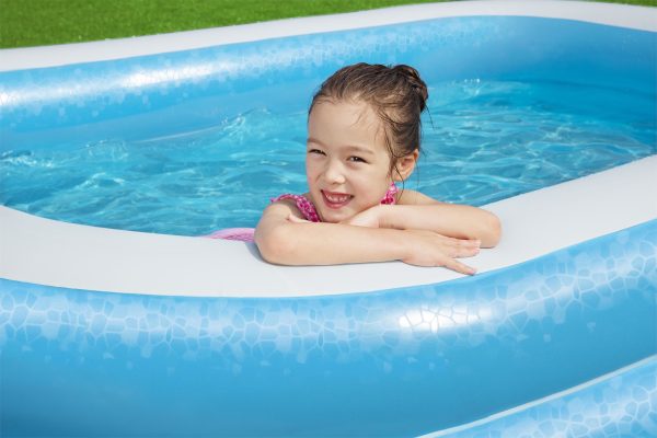 Familiezwembad (262x175x51cm) - blauw/wit - Afbeelding 7