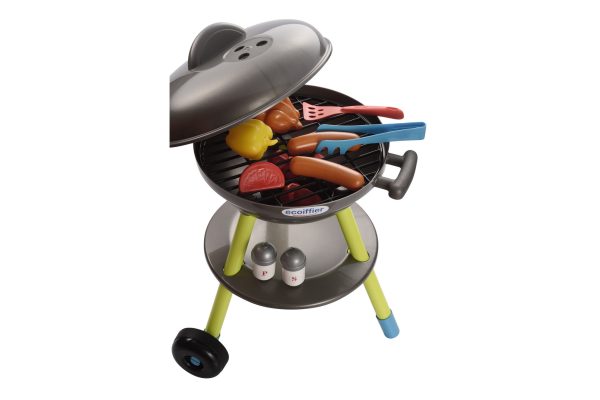Ecoiffier BBQ met deksel + accessoires - 16-delig