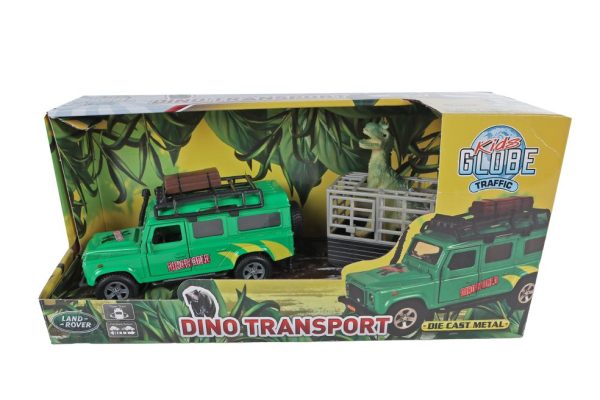 Pull-back Land Rover met dino-trailer (29cm) - Afbeelding 3