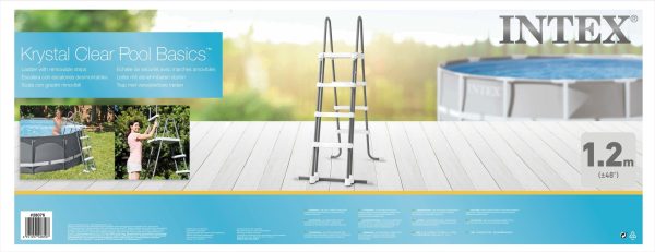Intex Zwembadladder Krystal Clear (aluminium) - 122cm (grijs/wit) - Afbeelding 2