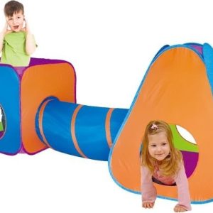 Speeltent met tunnel (265x95x100cm) + 100 ballen