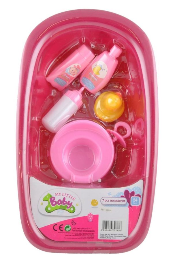 Poppenbad met eendje en accessoires (6stuks)