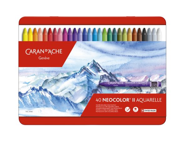 Caran d'Ache Waskrijt "Neocolor II" - 40stuks in metalen doos