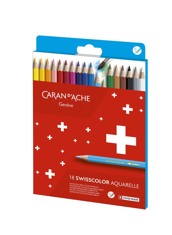 Caran d'Ache Swisscolor Kleurpotlood Aquarel - 18stuks in karton etui - Afbeelding 4