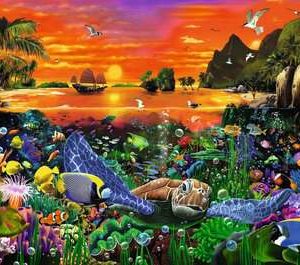 Puzzel (500stuks) – Schildpadden in het rif